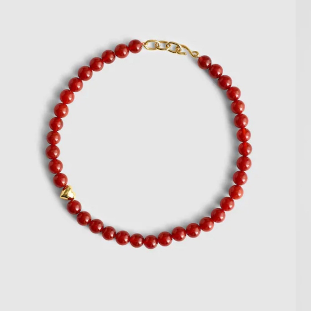 Madewell Semi Precious Carnelian Beaded Chocked Necklace